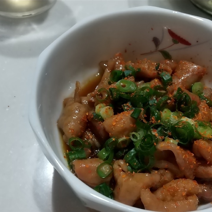 簡単におつまみ!豚小腸ボイル(豚ホルモン)の甘辛煮